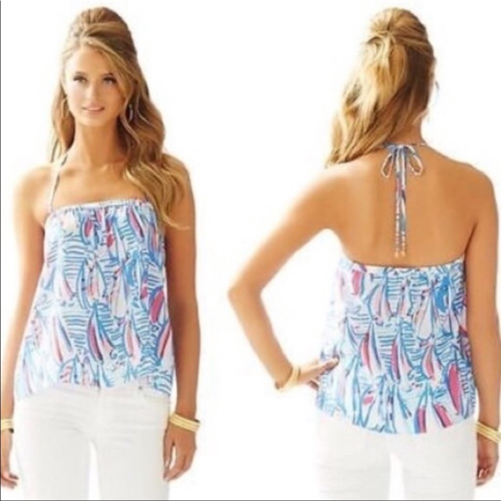 Lilly Pulitzer Red Right Return Lei Lei Top ~ NWOT